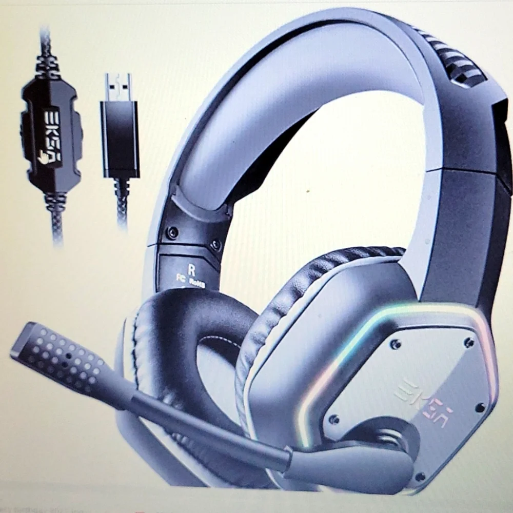 EKSA E1000 USB Gaming Headset PlayStation 4 PC Laptop 7.1 surround sound…New